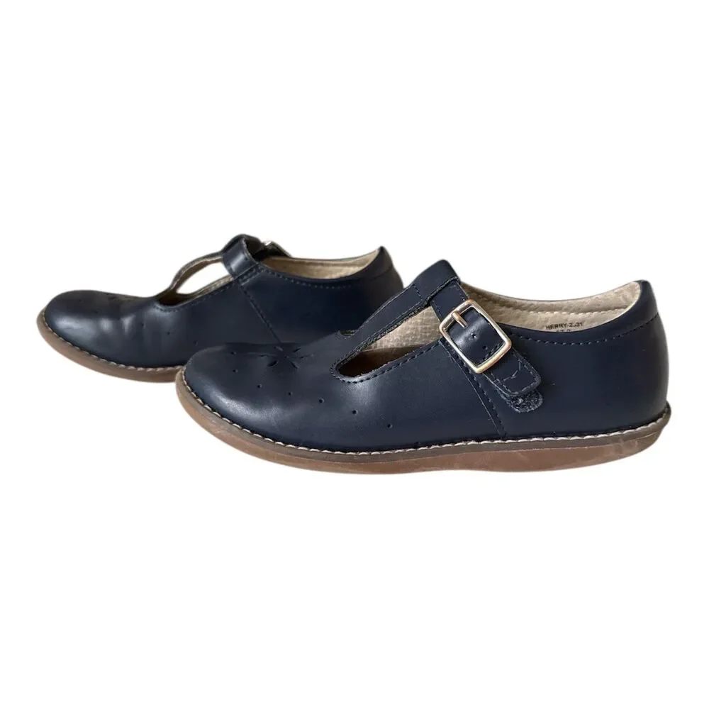 FOOTMATES Leather Shoes Size 13M or 13W Girls Navy Blue Mary Jane Wide Sherry